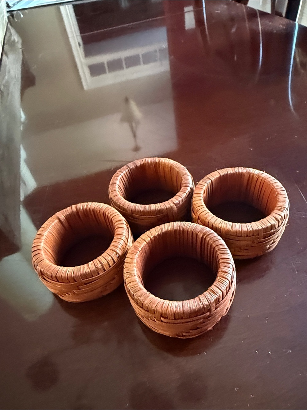 Kirklands Brown Woven Napkin Rings Set